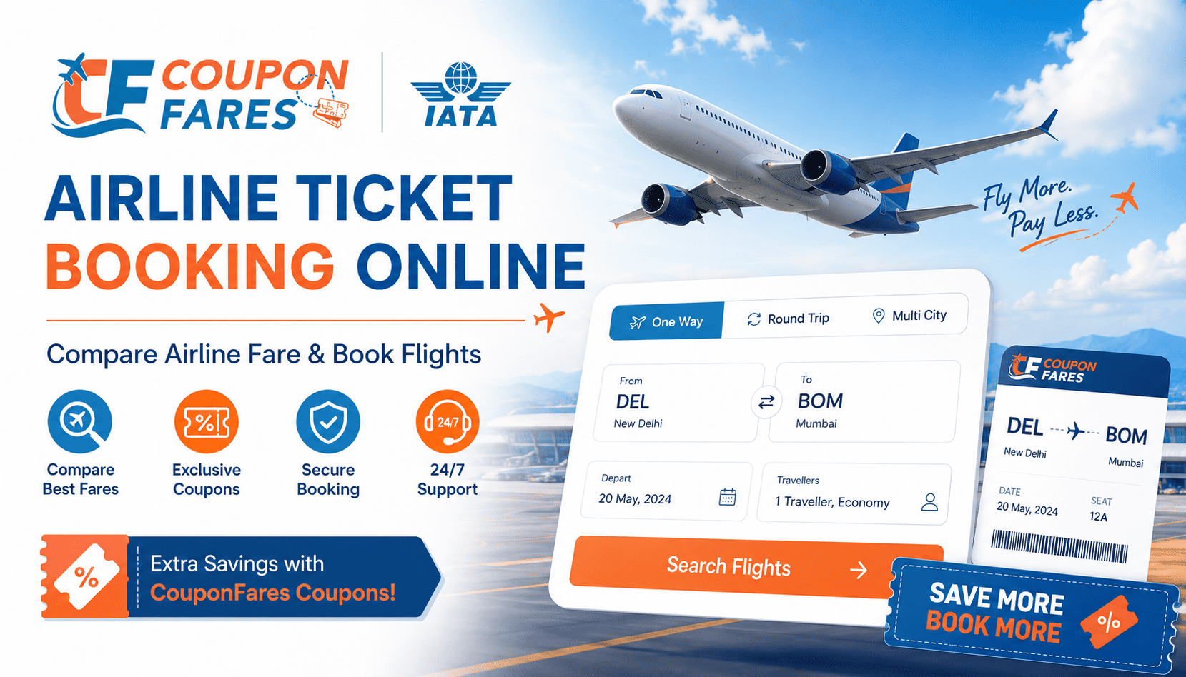 Airline Ticket Booking Online | Compare Airline Fare & Book Flights | CouponFares